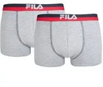 FILA Herren Boxer Shorts, 2er Pack - Logobund, Urban, Cotton Stretch, einfarbig