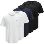 JACK&JONES Herren T-Shirt, 5er Pack - JPRBLABRODY TEE CREW NECK 5PK, Kurzarm,