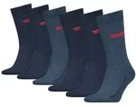 Levi's Herren Socken 6er Pack - Regular Cut Batwing, ECOM, Logo, einfarbig Blau 39-42