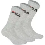 FILA Unisex Socken 3 Paar - Tennissocken, Crew Socks, Frottee, Sport, Logo 35-46 Grau
