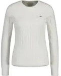 GANT Damen Pullover - STRETCH COTTON CABLE C-NECK, Rundhals, Zopfstrick, Logo...