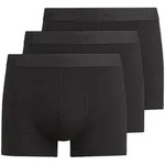 OLYMP Herren Boxershorts, 3er Pack - Trunks, Cotton Stretch, Logo, einfarbig Schwarz