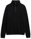 Superdry Herren Henley-Sweatpullover - Essential Logo Henley, einfarbig Schwarz / S