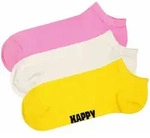 Happy Socks Unisex Sneaker-Socken, 3er Pack - Solid Socks Low, Baumwollmischung,