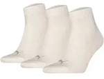 PUMA Unisex Quartersocken, 3er Pack - Quarter Plain 3P, Logo, einfarbig Wei&szlig;