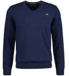 GANT Herren Pullover - CLASSIC COTTON V-NECK, Strickpullover, V-Ausschnitt,...