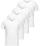 JACK&JONES Herren T-Shirt, 4er Pack - JACBASIC V-NECK TEE, Kurzarm, einfarbig,