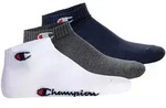 Champion Unisex Socken, 3er Pack - Quarter Socken, Basic, Logo Blau/Wei&szlig;/Grau...