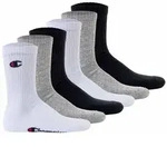 Champion Unisex Socken, 6 Paar - Crew Socken Basic Schwarz/Wei&szlig;/Grau EU 35-38