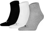 PUMA Unisex Quartersocken, 3er Pack - Quarter Plain 3P, Logo, einfarbig