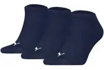 PUMA Unisex Sneakersocken, 3er Pack - Sneaker Plain 3P, Logo, einfarbig Blau / 35-38