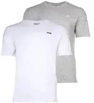 FILA Herren T-Shirt, 2er Pack - BROD Tee, Rundhals, Kurzarm, Logo Wei&szlig;/Grau M