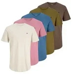 JACK&JONES Herren T-Shirt, 5er Pack - JPRBLABRODY TEE CREW NECK 5PK, Kurzarm,