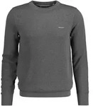 GANT Herren Pique-Strickpullover, Rundhals - COTTON PIQUE C-NECK, Baumwolle Grau /