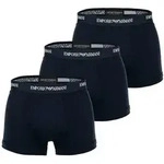 EMPORIO ARMANI Herren Trunks, 3er Pack - CORE LOGOBAND, Shorts, Stretch Cotton Blau M