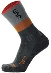 UYN Herren Trekking Socken -Trekking One Cool Socks, Wandersocken, Logo Grau/Orange