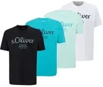 s.Oliver Herren T-Shirt, 4er Pack - Basic, Logoprint, Rundhals, Baumwolle