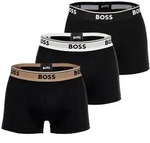 BOSS Herren Boxershorts, 3er Pack - Trunk 3P Power, Cotton Stretch, Logo, uni Schwarz
