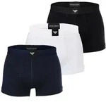 EMPORIO ARMANI Herren Trunks, 3er Pack - ESSENTIAL LOGOLABEL, Shorts, Stretch...
