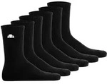 ellesse Unisex Socken, 6er Pack - ALACRE, Crew Socken, Logo, einfarbig Schwarz