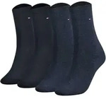 TOMMY HILFIGER Damen Socken, 4er Pack - Sock Casual, ECOM, Kurzsocken, uni Blau 35-38