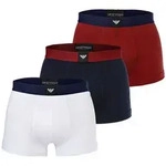 EMPORIO ARMANI Herren Trunks, 3er Pack - ESSENTIAL LOGOLABEL, Shorts, Stretch...