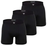 EMPORIO ARMANI Herren Boxershorts, 3er Pack - ESSENTIAL LOGOLABEL, Long Boxer,