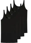 SCHIESSER Damen Tr&auml;gertop, 4er Pack - Single Jersey, Serie 95/5, uni Schwarz /...