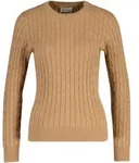 GANT Damen Pullover - STRETCH COTTON CABLE C-NECK, Rundhals, Zopfstrick, Logo