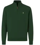 U.S. POLO ASSN. Herren Strickpullover mit Stehkragen - Half Zip, Logo, Baumwolle