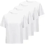 ONLY Damen T-Shirt 4er Pack - ONLONLY TEE, Rundhals, Baumwolle, einfarbig Wei&szlig;...