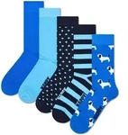 Happy Socks Unisex Socken, 5er Pack - Everyday Crew 5-Pack, Motivsocken,...