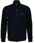GANT Herren Strickjacke - SUPERFINE LAMBSWOOL ZIP CARDIGAN, Stehkragen, Wolle