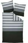 Janine Bettw&auml;sche 2 teilig - J.D., Mako-Satin, Baumwolle, gestreift Grau / 135x200cm