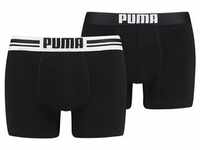 PUMA Herren Boxershorts - Placed Logo Boxer, Everyday, 2er Pack Schwarz S