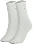TOMMY HILFIGER Damen Socken, 2er Pack - Classic, Str&uuml;mpfe, einfarbig Wei&szlig; / 35-38