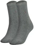 TOMMY HILFIGER Damen Socken, 2er Pack - Classic, Str&uuml;mpfe, einfarbig Hellgrau 35-38