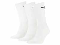 PUMA Unisex Sportsocken, 3 Paar - Tennissocken, Crew Sport Socken, einfarbig Weiß