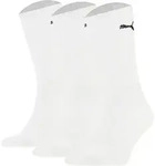 PUMA Unisex Sportsocken, 3 Paar - Tennissocken, Crew Sport Socken, einfarbig Wei&szlig;