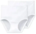 SCHIESSER Damen Taillenslips 2er Pack - Original Feinripp, Classic, Maxi Slip Wei&szlig; /