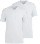 OLYMP Herren T-Shirts, V-Neck, 2er Pack - Bodywear, Modern Fit, Baumwolle Wei&szlig; M