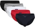 TOM TAILOR Herren Slip, 5er Pack - Mini Slip, Basic, einfarbig Blau/Wei&szlig;/Rot L