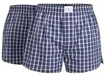 TOM TAILOR Herren Boxershorts, 2er Pack - Web-Shorts, Baumwolle, Poplin, kariert Blau