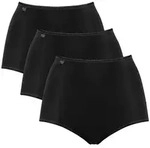 Sloggi Damen Slip Maxi, 3er Pack - 24/7 Microfibre, einfarbig Schwarz 42