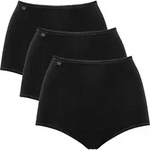 Sloggi Damen Maxi, 3er Pack - 24/7 Cotton, einfarbig Schwarz 42