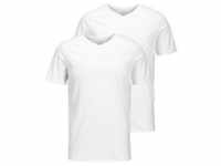 JACK&JONES Herren T-Shirt, 2er Pack - JACBASIC V-NECK TEE, Kurzarm, einfarbig,