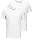 JACK&JONES Herren T-Shirt, 2er Pack - JACBASIC V-NECK TEE, Kurzarm, einfarbig,