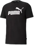 PUMA Herren T-Shirt - ESS Logo Tee, Rundhals, Baumwolle, uni Schwarz/Wei&szlig; S