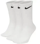NIKE Unisex 3er Pack Sportsocken - Everyday, Cotton Lightweight Crew, einfarbig Wei&szlig;