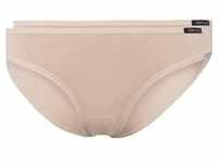 SKINY Damen Rio Slip, 2er Pack - Bikini Briefs, Cotton Stretch, Basic Beige S